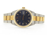 Pre Owned Mens Rolex Two-Tone Datejust Blue Diamond 16013