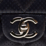 Chanel A90211 Navy Perforated Lambskin Quilted Shoulder Bag