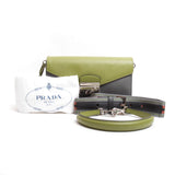 Prada Green / Grey Saffiano Leather Handbag