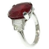 Platinum estate diamond engagement ring