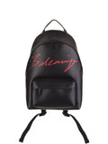 Everyday S Red Signature Logo Black Leather Backpack