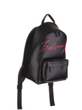 Everyday S Red Signature Logo Black Leather Backpack