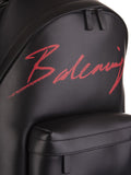Everyday S Red Signature Logo Black Leather Backpack