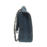 Chanel A94178 Teal Blue Lambskin Quilted Small Chain Bag