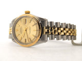Pre Owned Mens Rolex Two-Tone Datejust with a Gold Champagne Dial 1601