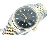 Pre Owned Mens Rolex Two-Tone Datejust with a Black Dial 16013