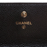 Chanel Black Caviar Leather Quilted Continental Long Wallet