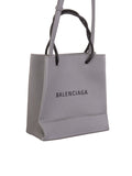 Shopping XXS Anthracite Grained Leather Tote