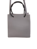 Shopping XXS Anthracite Grained Leather Tote