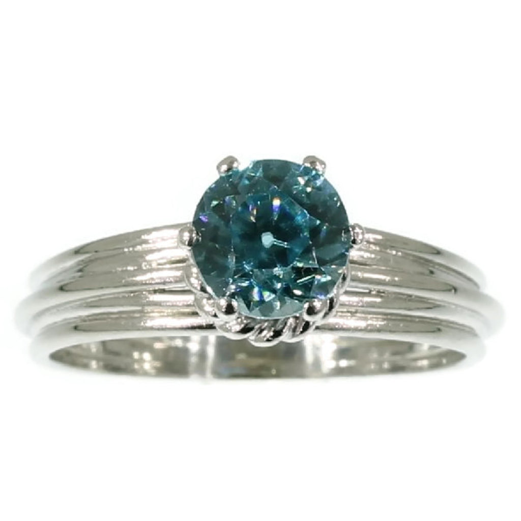 Vintage blue zircon engagement ring