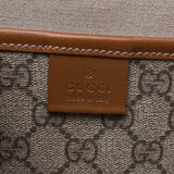 Gucci 246411 Beige/Ebony GG Supreme Canvas with Brown Leather Trim Crossbody Bag