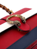 Dionysus Medium Leather Top Handle Bag - Blue/White/Red