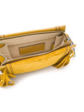 Givenchy Fringe Golden Green Smooth Suede And Leather Shoulder Bag
