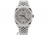 Pre Owned Mens Rolex Stainless Steel Datejust with a Silver Diamond Dial 116234