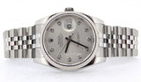 Pre Owned Mens Rolex Stainless Steel Datejust with a Silver Diamond Dial 116234