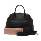 Miu Miu Black Madras Nappa Leather Handbag