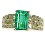 Estate diamond emerald engagement ring