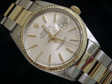 Pre Owned Mens Rolex Two-Tone Datejust with a Silver Dial 16013