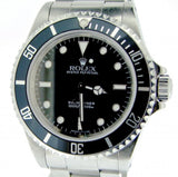 PRE OWNED MENS ROLEX STAINLESS STEEL SUBMARINER WITH A BLACK DIAL 14060