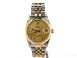 Pre Owned Mid Size Rolex Two-Tone Datejust with a Gold Champagne Dial 68273