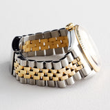 Pre Owned Mens Rolex Two-Tone Datejust with a Gold Tapestry Dial 16233