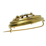 Gold Biedemeier brooch and locket