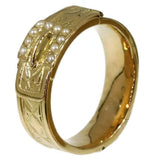 Gold Victorian belt ring with pearls