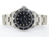 PRE OWNED MENS ROLEX STAINLESS STEEL SUBMARINER WITH A BLACK DIAL 14060M