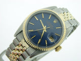 Pre Owned Mens Rolex Two-Tone Datejust with a Blue Dial 1601