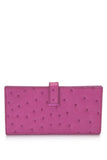 Pre-Owned Hermès Pink Ostrich Bearn Gusset Wallet