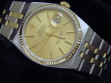 PRE OWNED MENS ROLEX TWO-TONE OYSTERQUARTZ DATEJUST GOLD CHAMPAGNE 17013