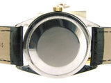 PRE OWNED MENS ROLEX GOLD SHELL OYSTER PERPETUAL WITH A BLACK DIAL 1024