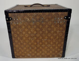 1900s Louis Vuitton Woven Monogram Hat Trunk with Key