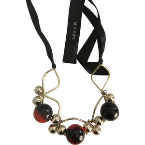 Marni red metal necklaces