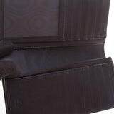 Gucci 386836 Beige/Ebony GG Supreme Canvas with Black Leather Bi-fold Long Walle