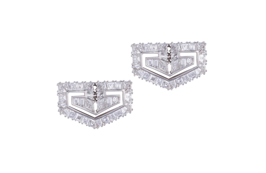 Diamond Art Deco-style clips