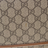 Gucci 246411 Beige/Ebony GG Supreme Canvas with Brown Leather Trim Crossbody Bag