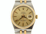 PRE OWNED MENS ROLEX TWO-TONE OYSTERQUARTZ DATEJUST GOLD CHAMPAGNE 17013