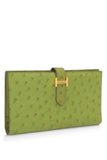 Pre-Owned Hermès Green Ostrich Bearn Wallet