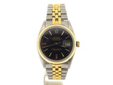 Pre Owned Mens Rolex Two-Tone Datejust with a Black Dial 1601