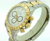 PRE OWNED MENS ROLEX TWO-TONE DAYTONA WITH A WHITE DIAL 16523