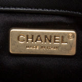 Chanel A94385 Black Lambskin Quilted with CC Logo Chain Bag