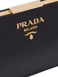 Light Frame Saffiano Black Leather Bag