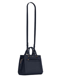 East Side Small Tote Bag In Midnight Blue Smooth Leather