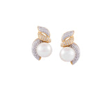 Pearl and diamond earrings