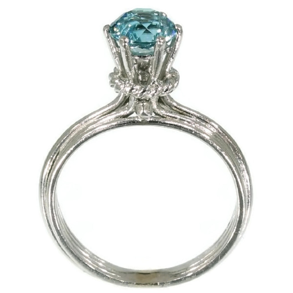 Vintage blue zircon engagement ring