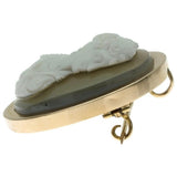 French Victorian hard stone cameo brooch