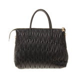 Miu Miu Black Matelasse Nappa Leather Handbag