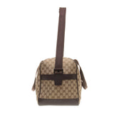 Gucci 268163 Beige/Ebony GG Fabric with Brown Leather Trim Carry-On Travel Bag