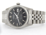 Pre Owned Mens Rolex Stainless Steel Datejust with a Black Dial 1603